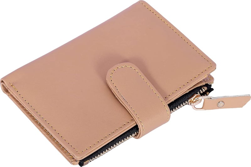 SAMTROH Small Women's Wallet -PU Leather Multi Wallets | Credit Card Holder | Coin Purse Zipper -Small Secure Card Case/Gift Wallet for Women and Girls (Beige) - Image 4