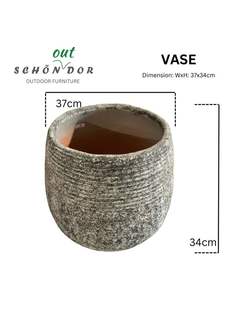 Schondor Furniture Vase Gray | Flower Pot | 37x34cm | Home Decor  - Image 3