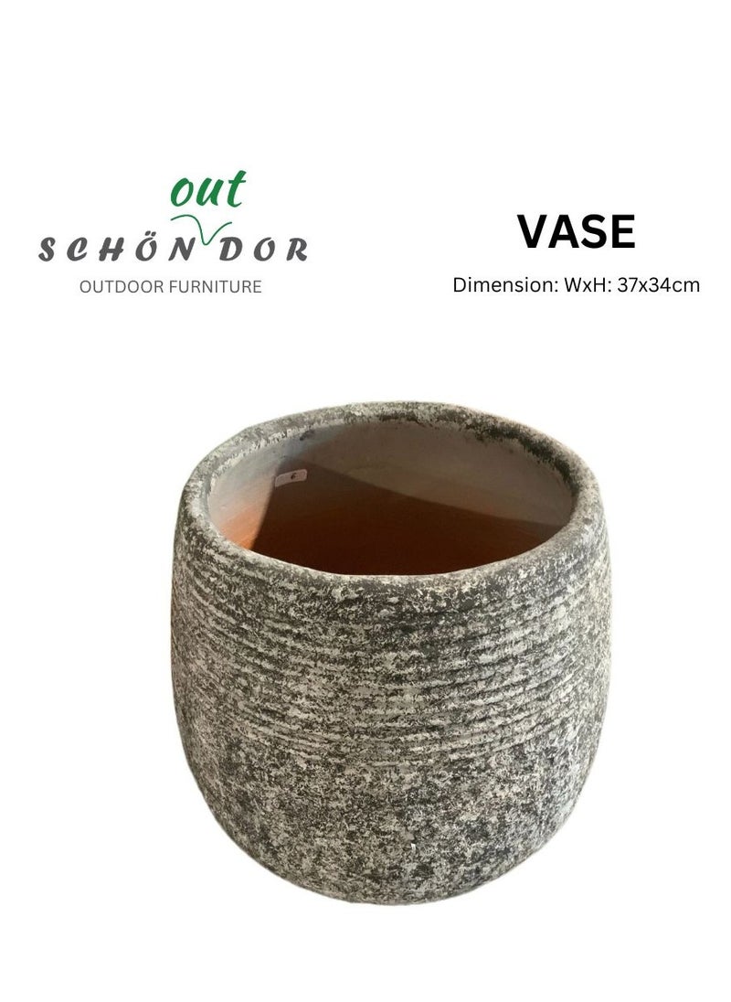 Schondor Furniture Vase Gray | Flower Pot | 37x34cm | Home Decor  - Image 2