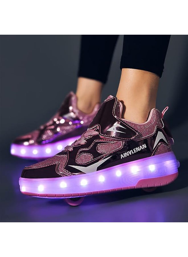 Generic Kids LED USB Charging Roller Skate Shoes with Wheel Shoes Light up Roller Shoes Rechargeable Roller Sneakers for Girls Boys Children  - Image 4
