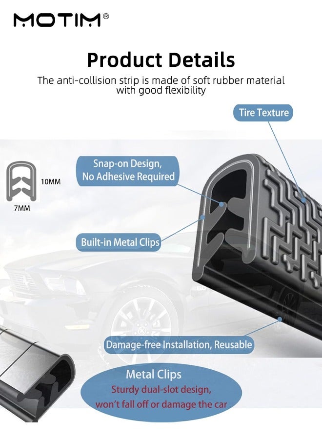 Motim 10M U Shape Car Door Edge Guards Car Door Edge Protector, Car Door Seal Strip Rubber Seal Protector, Door Edge Bumper Anti-Collision Rubber Clips Fit for Most Car - Image 3