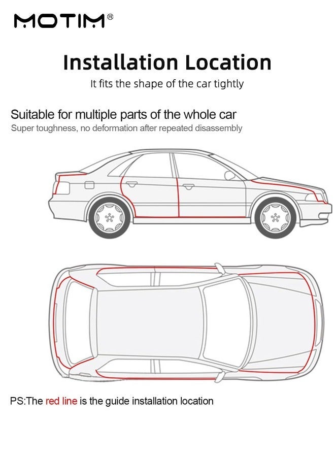 Motim 10M U Shape Car Door Edge Guards Self Adhesive Weatherstrip, Car Door Seal Strip Rubber Seal Protector, Door Edge Bumper Anti-Collision Rubber Clips Fit for Most Car - Image 4
