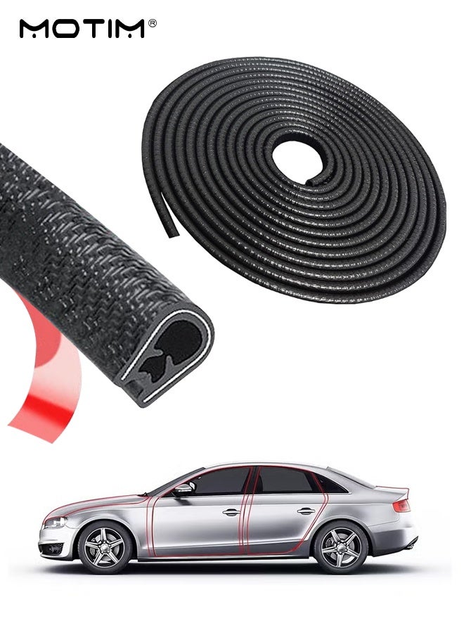 Motim 33Ft (10M) U Shape Car Door Edge Guards Car Door Seal Strip, Self Adhesive Weatherstrip Door Edge Protector Strip, Rubber Seal Protector, Door Edge Bumper Anti-Collision Rubber Clips Fit for Most Car - Image 1