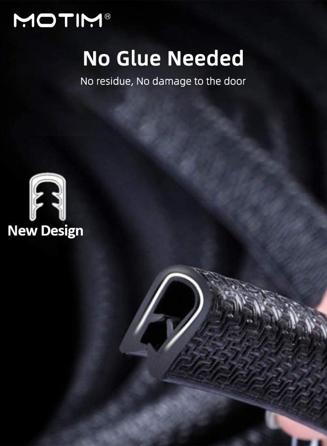 Motim 33Ft (10M) U Shape Car Door Edge Guards Car Door Seal Strip, Self Adhesive Weatherstrip Door Edge Protector Strip, Rubber Seal Protector, Door Edge Bumper Anti-Collision Rubber Clips Fit for Most Car - Image 3