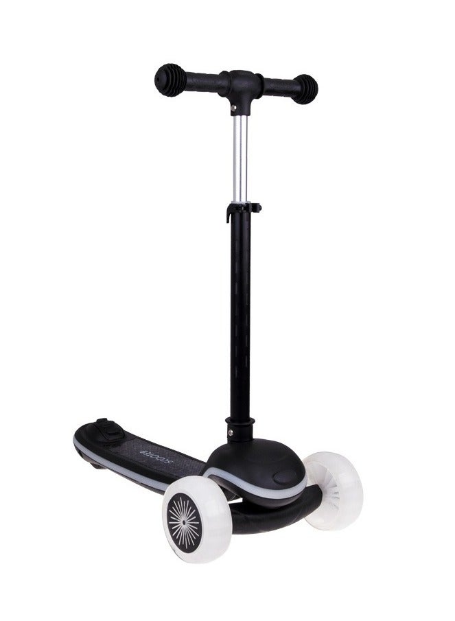 Scooter  3-Wheel Kids Scooter with Adjustable Handlebar – Black Foldable Scooter with LED Wheels - Image 1