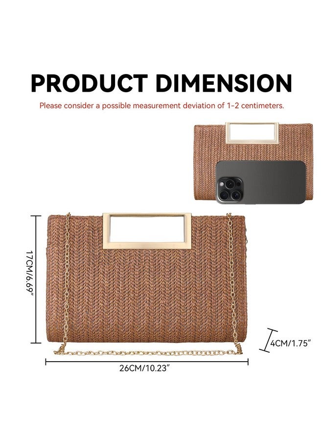 Gets Gets Straw Clutch Purses for Women Summer Top Handle Handbag Woven Ratten Crossbody Bag Wicker Clutch Bag for Travel - Image 1