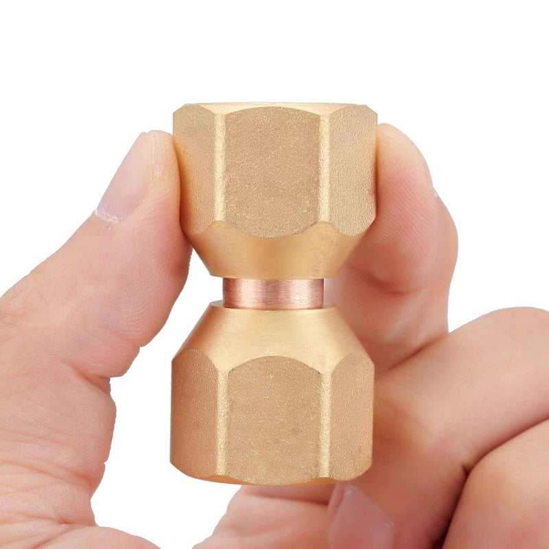 Minimprover 2 PCS Brass 1/2" Female Flare Swivel Adapter, Tube Fitting, Valve Connector - Image 2