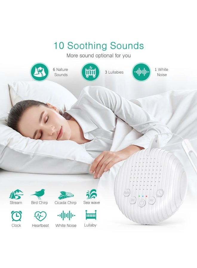 White Noise Machine for Sleep Relax, Sleep Soothers for Baby Children Adult and Elder, Portable Sleep Sound Machine 10 Soothing Sounds Rechargeable battery, Auto Off - Image 3