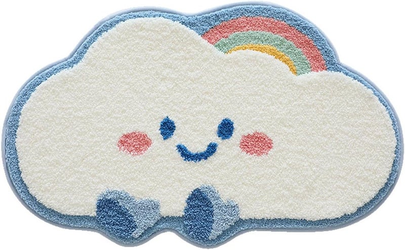 Ankah Bathroom Rugs Bath Mat, Luxury Soft Shaggy Microfiber Shower Rug, Absorbent & Slip Resistant Plush Carpets, Hotel Spa Shower & Bathtub Mats | Machine Washable, 15.8" x 23.6", Blue Cloud - S - Image 2
