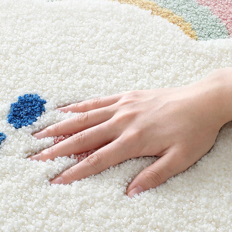 Ankah Bathroom Rugs Bath Mat, Luxury Soft Shaggy Microfiber Shower Rug, Absorbent & Slip Resistant Plush Carpets, Hotel Spa Shower & Bathtub Mats | Machine Washable, 15.8" x 23.6", Blue Cloud - S - Image 4