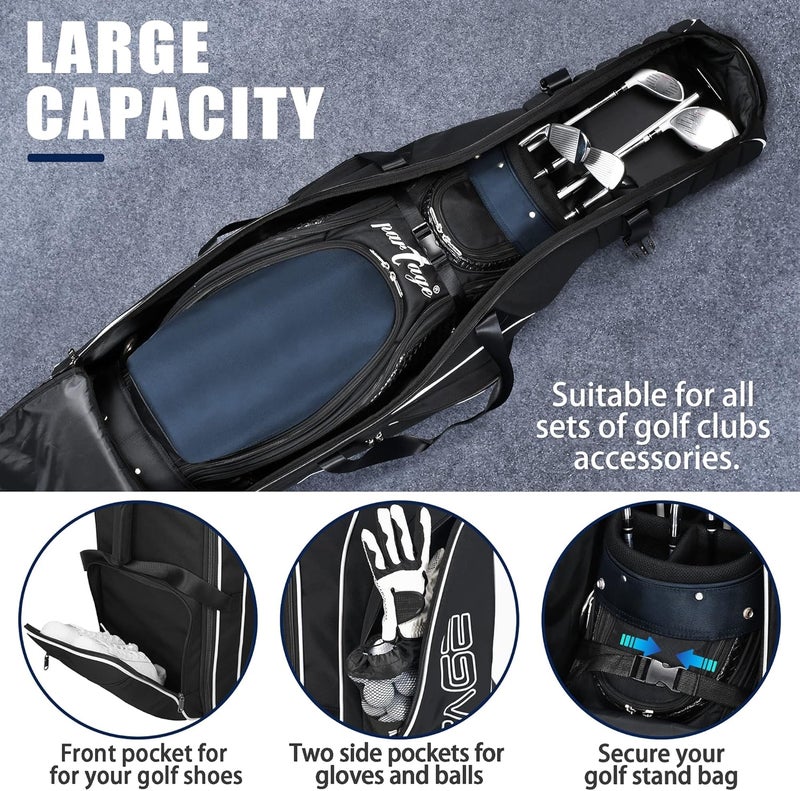 Partage Golf Travel Bag with Wheels, Golf Travel Case for Airlines, 900D Heavy Duty Oxford -Black - Image 5