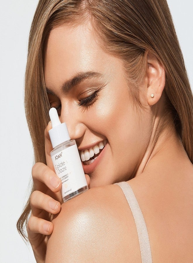 JOAH Self Tanner, Sun & Seoul Golden Daze Sunless Tanning Drops, Moisturizing Self Tanning for Face & Body, Vegan & Cruelty-Free, Light/Medium, 30ml (1.01 Fl. oz.) - Image 5