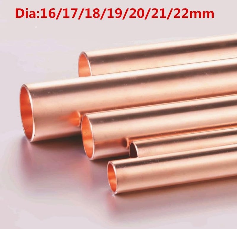 Red Copper Tubes 16/17/18/19/20/21/22mm OD 250mm/500mm Length Hollow Straight Pipe Tubing(500mm 1pcs,OD 16mm ID 12mm) - Image 2