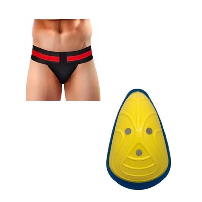 CRAZX Combo of Men's Supporter and L-Guard (Youth) for Cricket, Running and Other Sport, L-Guard and Men's Supporter for Sports and Training - Image 1