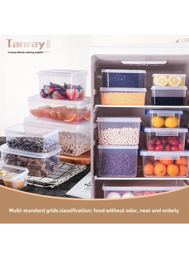 Tang Ya Fresh-keeping Box Food Grade Plastic Box Transparent Rectangular Sealed Box Refrigerator Special Food Box Storage Box-Specifications:801 Double Buckle With Sealing Ring [approx. 10.86L]]  - Image 4