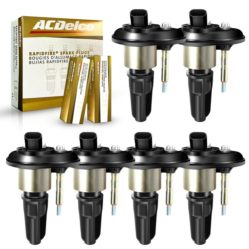 MAS Set of 6 Ignition Coils Pack UF303 OEM Spark plugs Compatible with Chevrolet Trailblazer Colorado Buick Rainier GMC Canyon Envoy Hummer H3 Isuzu Olds Saab Replacement for UF303 GN10114 521743