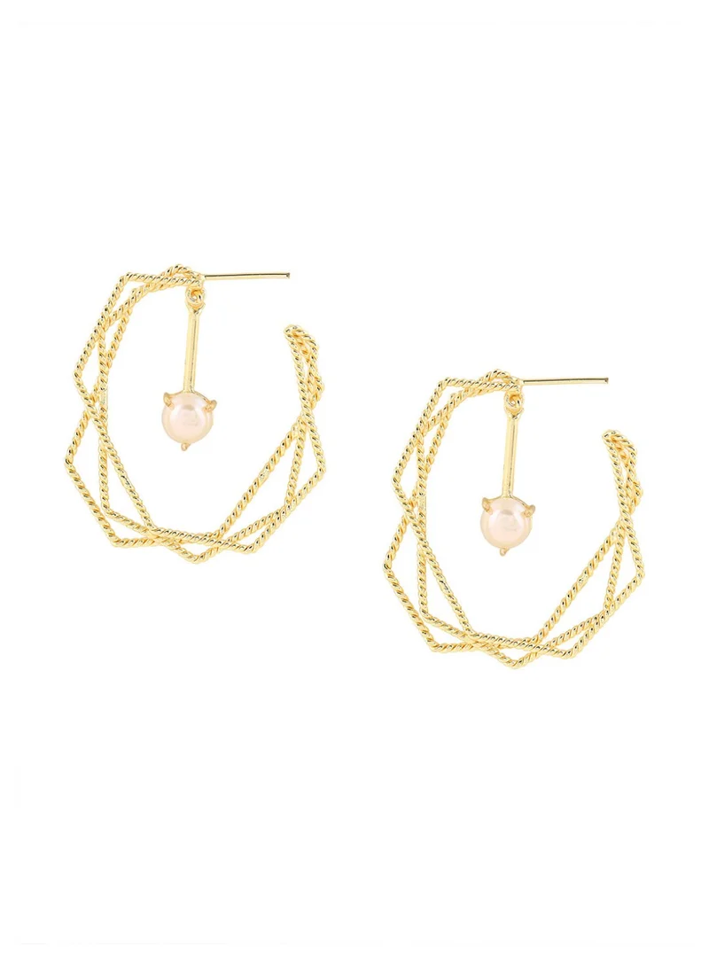 Priyaasi Geometric Half Hoop Earrings