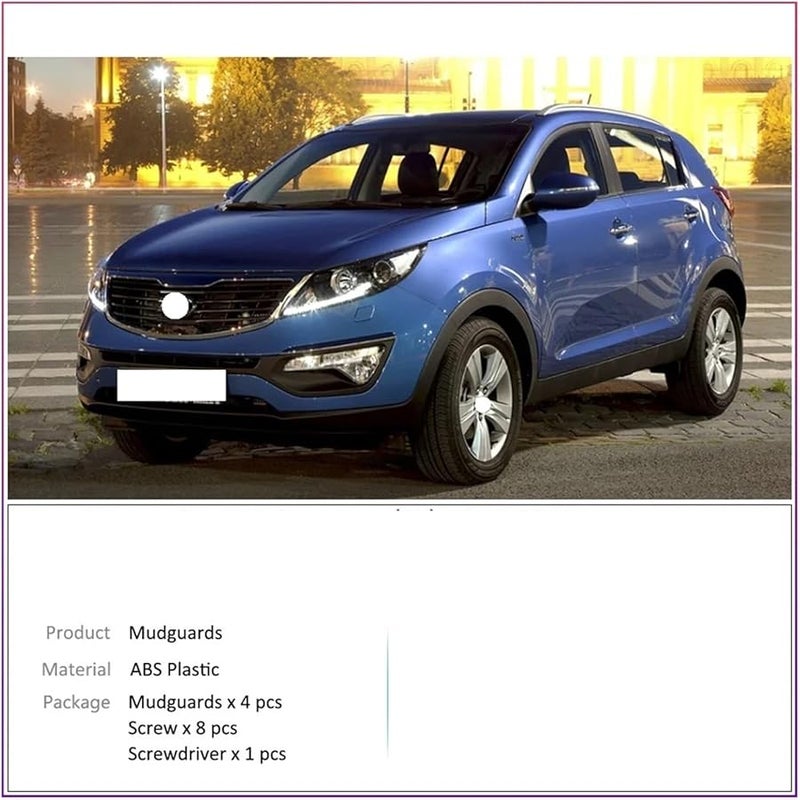 4 قطع سدادات الطين السوداء المتوافقة مع كيا سبورتاج SL 2011 2012 2013 2014 2015 2016 - Image 3