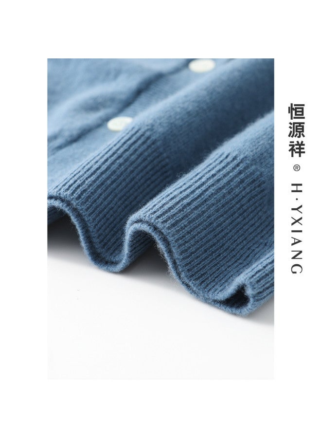 Hengyuanxiang Embroidered Chestwomen'S Wool Cardigan Round Neck Autumn Knitted Sweater Casual Layering Coat - Image 4