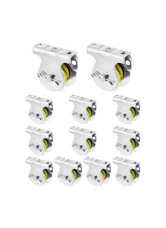 Wall Mount Pulleys, 12 Pcs 1-1/2" Ceiling Mount Single Pulley V-Groove Pulley Hardware Accessories for 3/8" Wire or Rope, Working Load 420 Lbs, Heavy-Duty Iron Galvanized Pulley