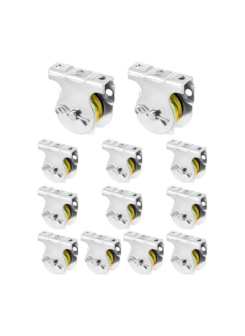 Generic - Wall Mount Pulleys, 12 Pcs 1-1/2" Ceiling Mount Single Pulley V-Groove Pulley Hardware Accessories for 3/8" Wire or Rope, Working Load 420 Lbs, Heavy-Duty Iron Galvanized Pulley - Image 1