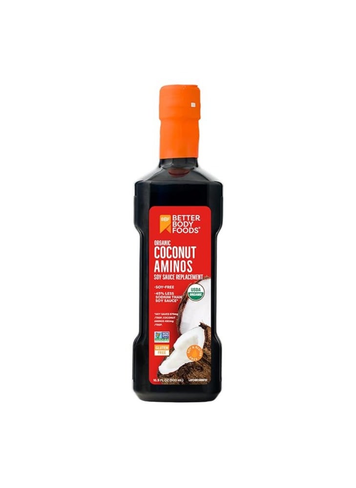 BetterBody Foods BetterBody Foods BetterBody Foods, Organic Coconut Aminos, Soy Sauce Replacement, 16.9 fl oz (500 ml)  - Image 1