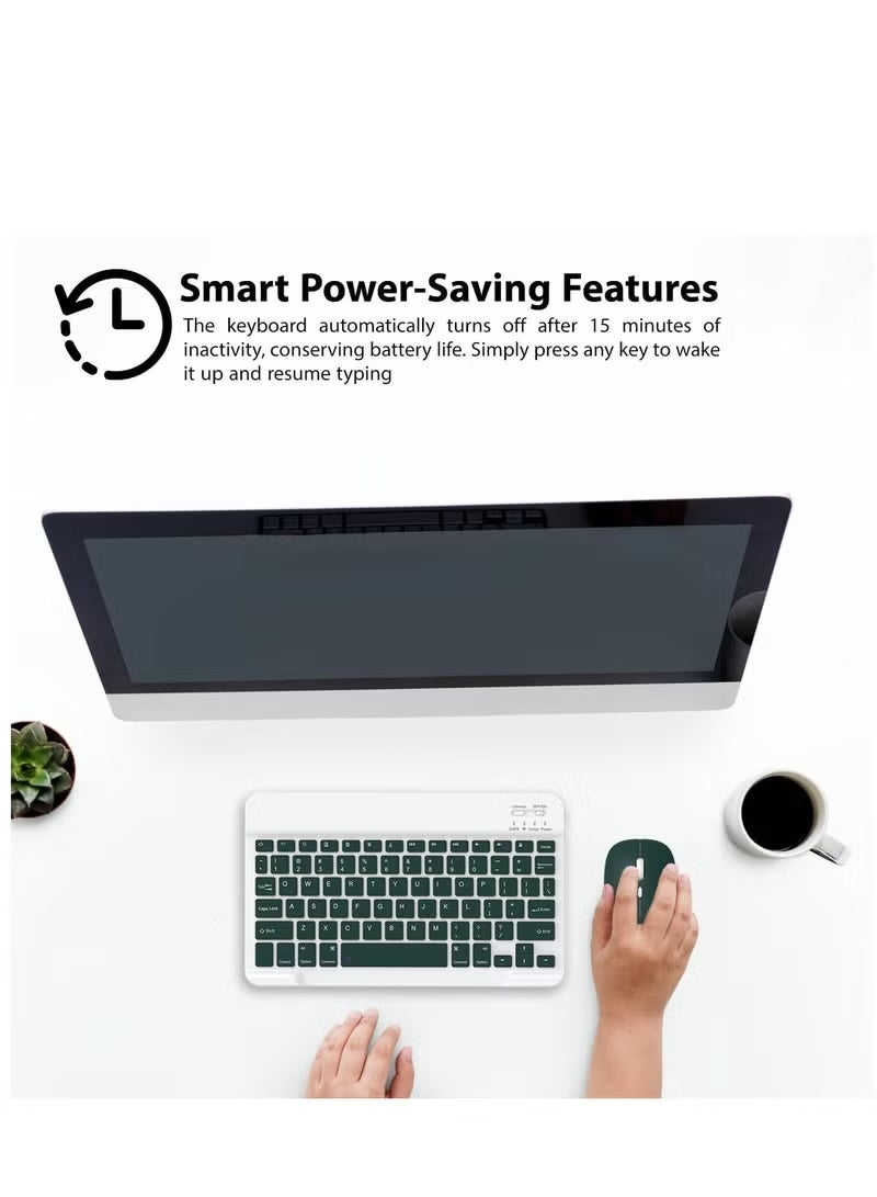 GENNEXT Set of Rechargeable Bluetooth Keyboard and Mouse - Portable Wireless Mouse/Keyboard Set - Android/iOS/Windows - Smart Phone/Tablet/PC - iPhone iPad Pro Air Mini, iPad OS/iOS (PINK) - Image 1