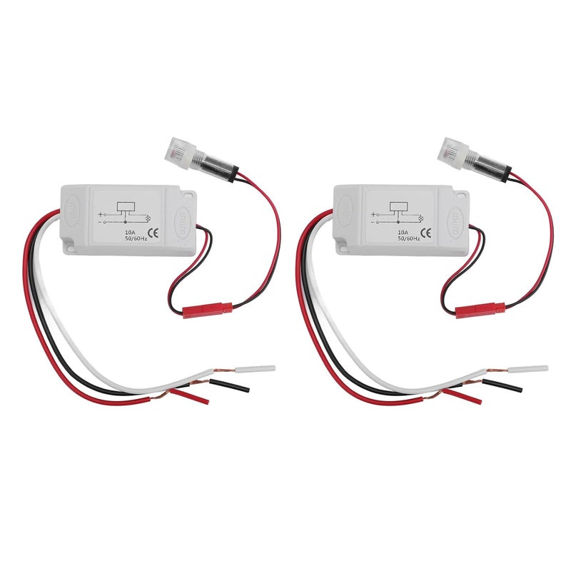 LiebeWH 2PCS Dusk to Dawn Photoelectric Switch Automatic Light Control Sensor Switch with Probe for LED Fluorescent Street Lamp (DC12V) - Image 1