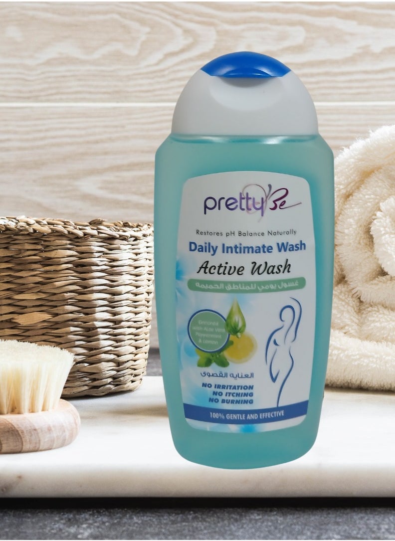 Pretty Be Pretty Be Daily Intimate Wash, Feminish Wash Enriched with Aloe Vera, Peppermint & Lemon Active Wash 250ml  - Image 2
