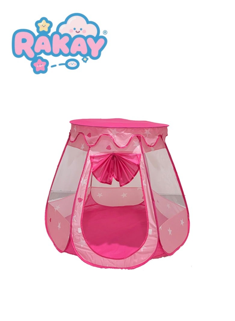 RAKAY Children's Play Tent Pink with Stars Pattern,Pop-Up Playhouse ,Toddler Toys for Boys and Girls,100 x 95 cm, Hexagonal Design - Image 1