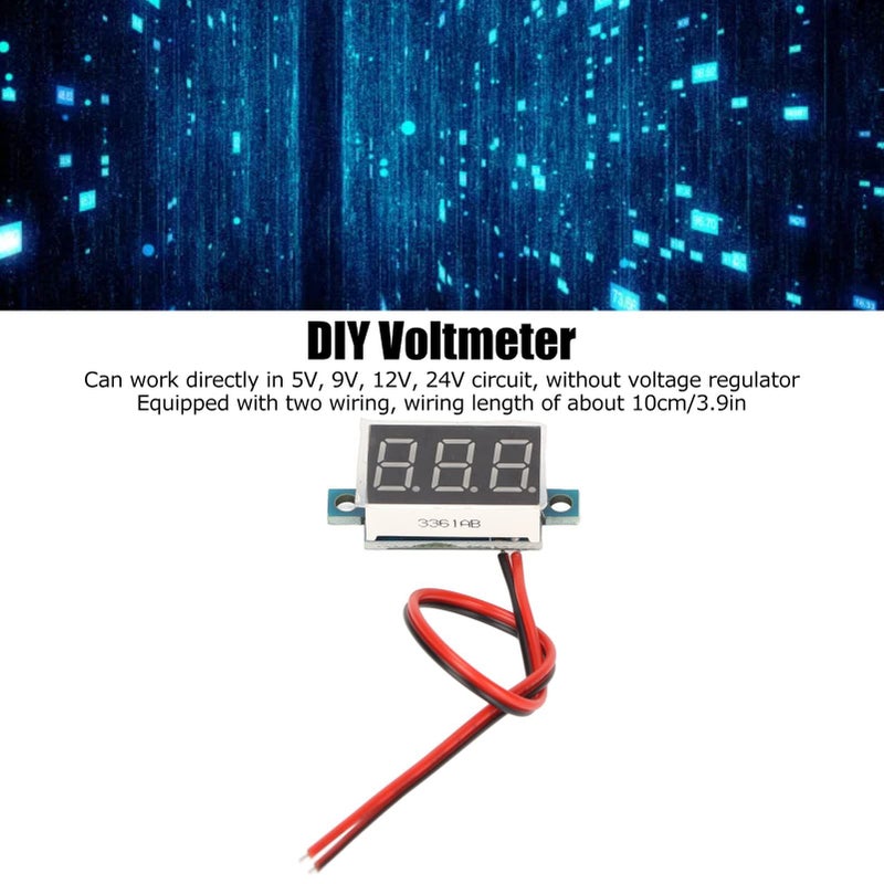 Mini Digital Voltmeter 0.36 Inch 2 Wire DC 0 To 40V Voltage Panel Meter Blue For Car Battery Motorcycle - Image 4