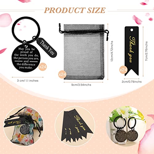 Yinkin 72 Pcs Employee Appreciation Gifts Bulk Staff Thank You Gifts Organza Bags with Cards for Coworkers Christmas Favors(Black) - Image 2