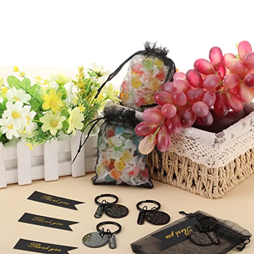 Yinkin 72 Pcs Employee Appreciation Gifts Bulk Staff Thank You Gifts Organza Bags with Cards for Coworkers Christmas Favors(Black) - Image 4