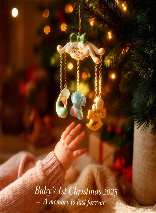 WANCHIY Baby’s First Christmas Ornament 2025 Girl - My First Christmas Ornament Keepsake for Baby Boy or Girl, Baby’s 1st Christmas Tree Decoration Gift - Image 2