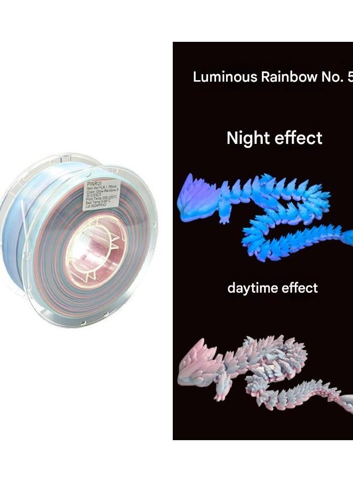 3D Printing Consumables PLA Luminous Rainbow 1.75mm Luminous Gradient Multi-color Luminous PLA - Image 2
