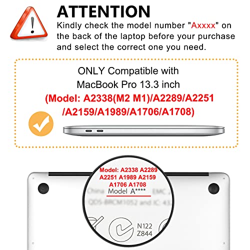 iDonzon Case for MacBook Pro 13 inch M2 M1 A2338 A2289 A2251 A2159 A1989 A1706 2023-2016 Release, 3D Effect Matte Clear See Through Hard Cover&Keyboard Cover Compatible Pro 13.3 Touch ID, Field Flower - Image 2