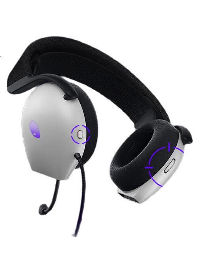 Alienware Aw520H Gaming Headset, Professional E-Sports Wired Headphones, Smart Noise-Cancelling, Dolby Atmos Sound, Rgb High-End Peripheral, White - Image 3