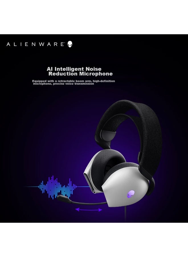 Alienware Aw520h Gaming Headset, Professional E-sports Wired Headphones, Smart Noise-cancelling, Dolby Atmos Sound, Rgb High-end Peripheral, White - Image 1