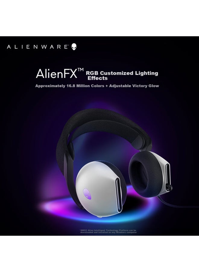Alienware Aw520h Gaming Headset, Professional E-sports Wired Headphones, Smart Noise-cancelling, Dolby Atmos Sound, Rgb High-end Peripheral, White - Image 2