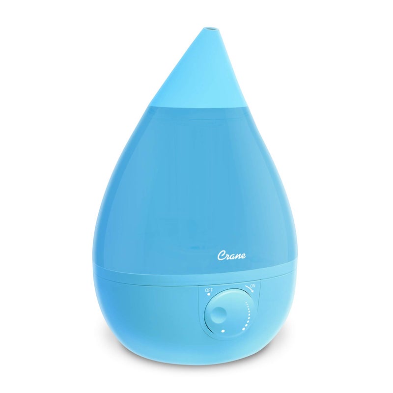 Crane Ultrasonic Cool Mist Humidifier for Bedroom, Baby Nursery, Kids Room, Plants, or Office, Large 1 Gallon Tank, Filter Optional, Aqua - Image 1