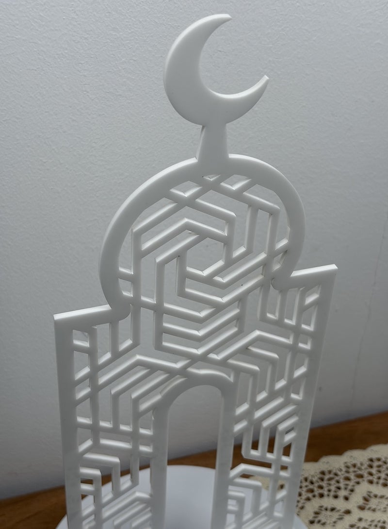 LOWHA Acrylic Decorative Stand with Islamic Design and Ramadan Crescent Moon Shape - Image 5