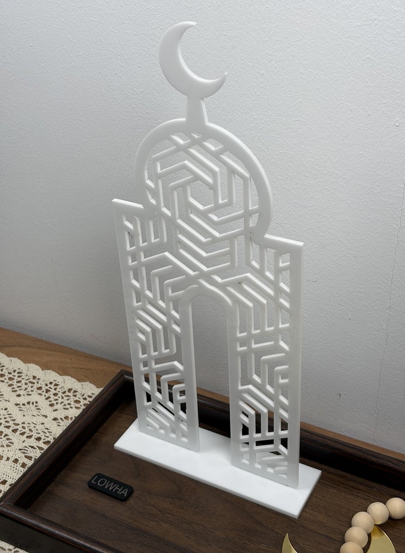 LOWHA Acrylic Decorative Stand with Islamic Design and Ramadan Crescent Moon Shape - Image 3