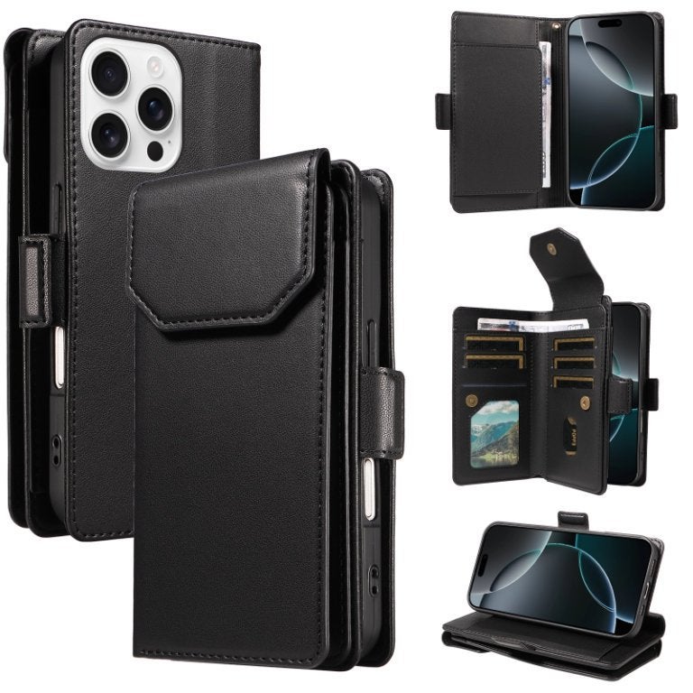Cross-border Applicable iphone16 Multi-card Wallet Leather Case 15pro Wallet Phone Case 14pro Max Protective Case - Image 5