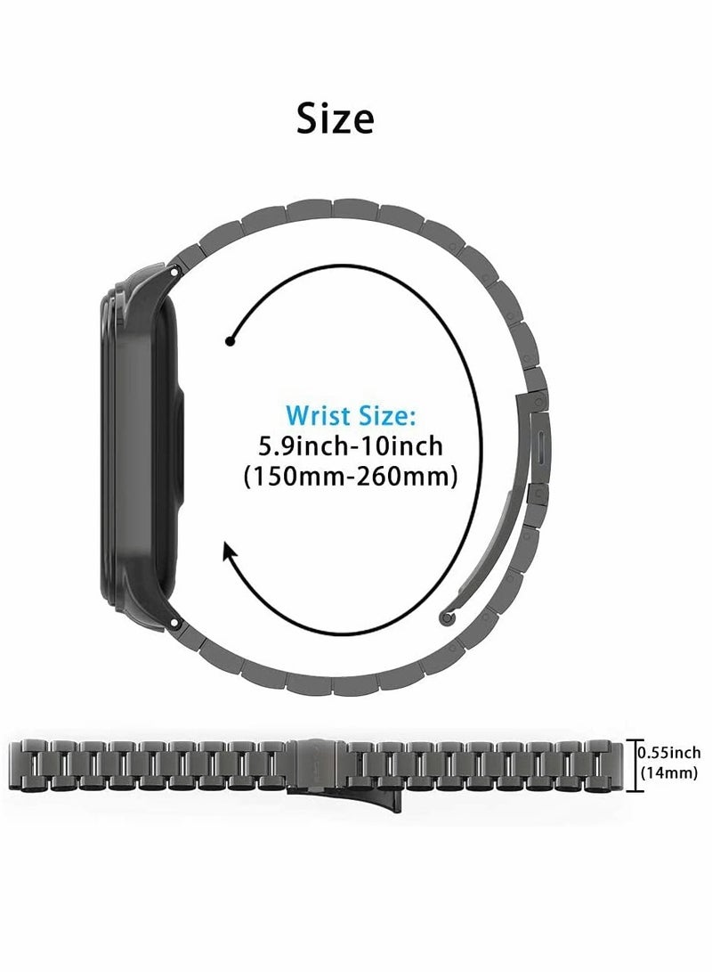KASTWAVE Metal Watch Strap for Xiaomi Band, Stainless Steel WatchBand, Metal Replacement WatchBand, Smartwatch Replacement Bands, for Xiaomi Band 6/5/4/3 (Black) - Image 4