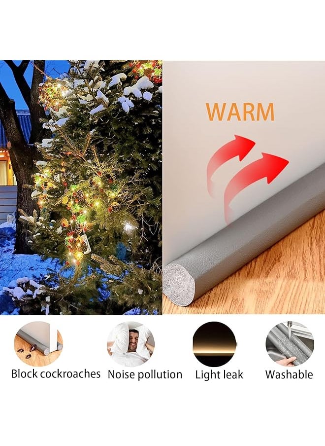 erorex - Door Draft Stopper Door Bottom Seal Strip Noise Blocker Draft Stopper For Bottom Of Door Keeping Warm In And Cold Out Noise Blocker Draft Stopper Prevent Bugs Coming Draught Excluder Grey - Image 1