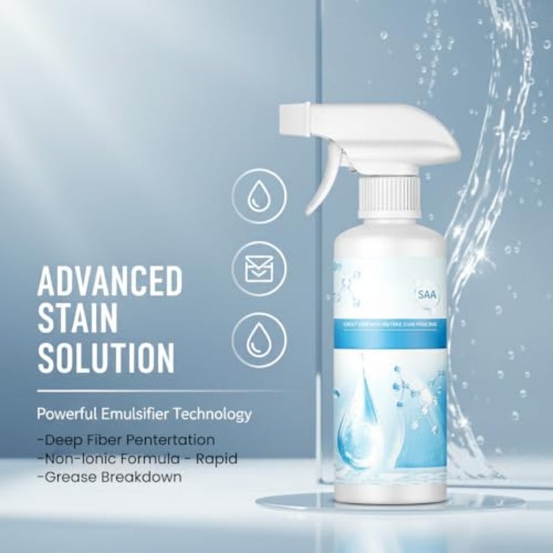 Clothing Emulsifier Stain Remover Spray for Clothes Laundry, Non-Ionic Fabric Cleaner for Oil and Grease Stains, Portable Stain Remover Spray for Travel Home Office Emergency Use - Image 3