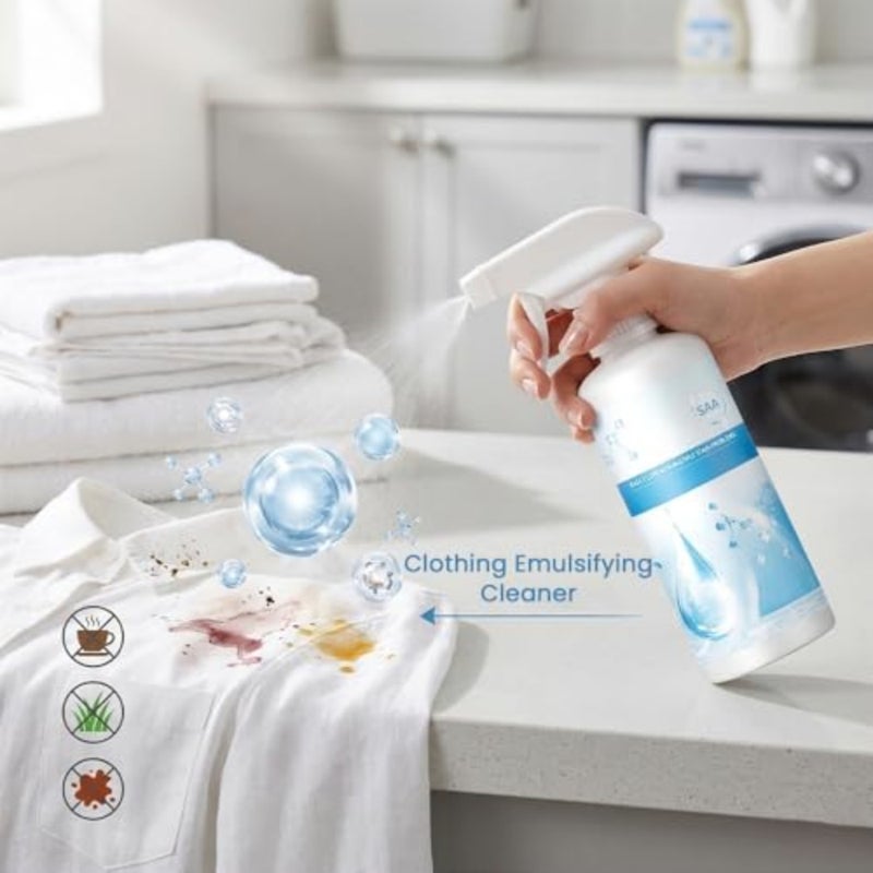 Clothing Emulsifier Stain Remover Spray for Clothes Laundry, Non-Ionic Fabric Cleaner for Oil and Grease Stains, Portable Stain Remover Spray for Travel Home Office Emergency Use - Image 2