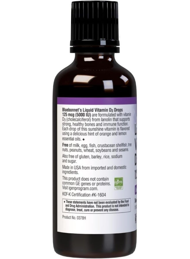 Bluebonnet Liquid Vitamin D3 Drops 125 mcg for Bone & Immune Health - Image 3