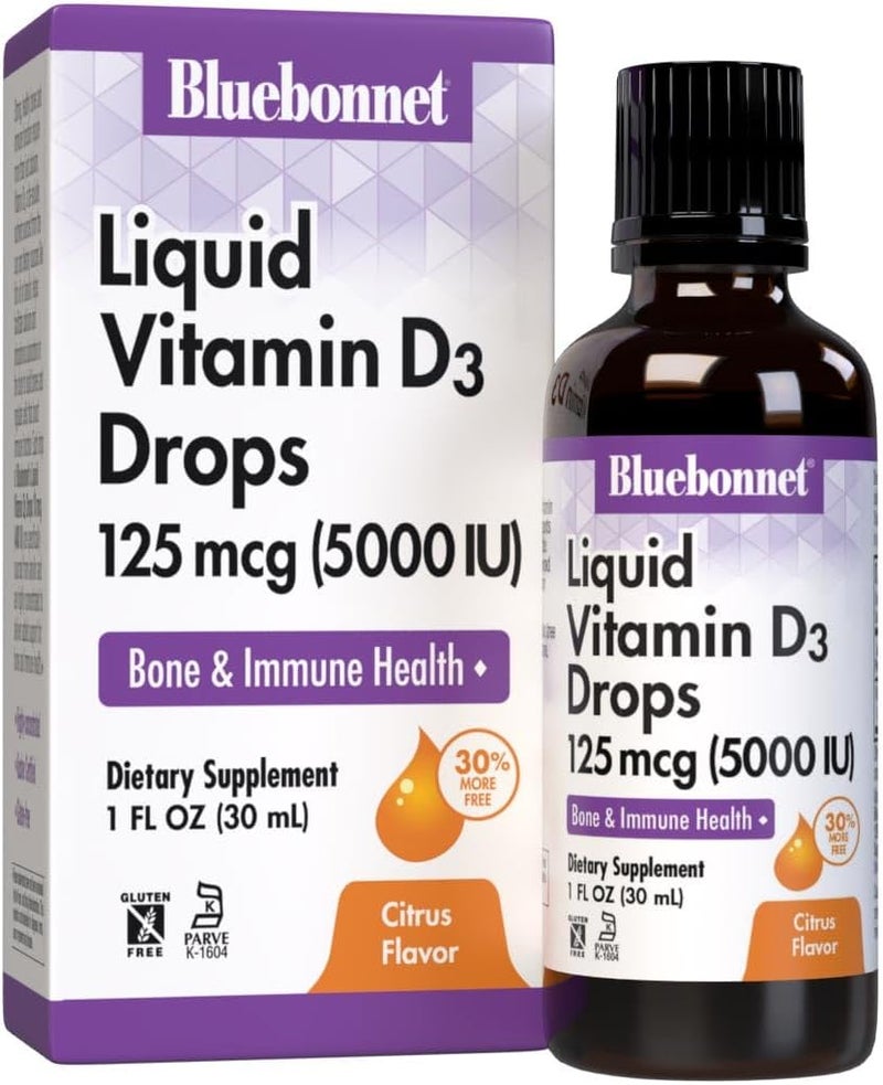 Bluebonnet Liquid Vitamin D3 Drops 125 mcg for Bone & Immune Health - Image 1