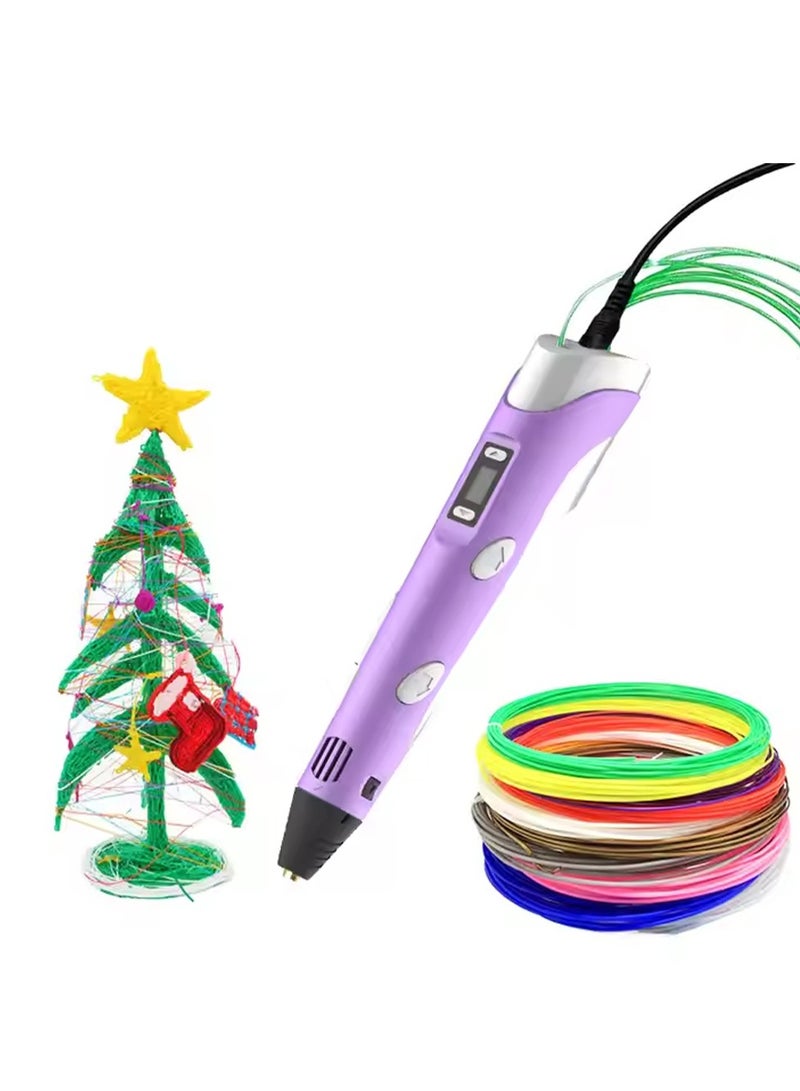BlueFire 3D Printing Pen with LCD Display – Safe for Kids & Adults – Includes 1M PLA Filament, Stencil Book, Project Guide & Charger – Adjustable Speed/Temperature – Non-Toxic, Non-Clogging, Auto Sleep – Creative 3D Drawing & Modeling Tool - Image 1